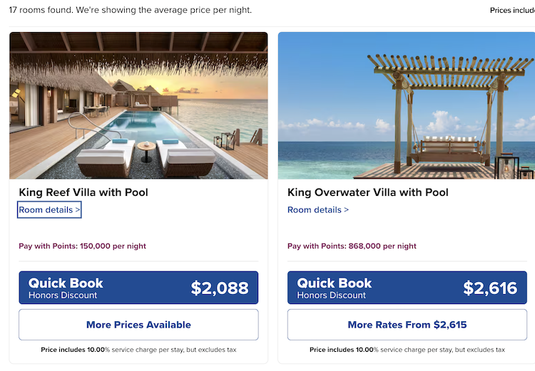 Waldorf Astoria Maldives Ithaafushi hilton redemptions